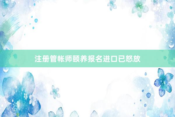注册管帐师颐养报名进口已怒放