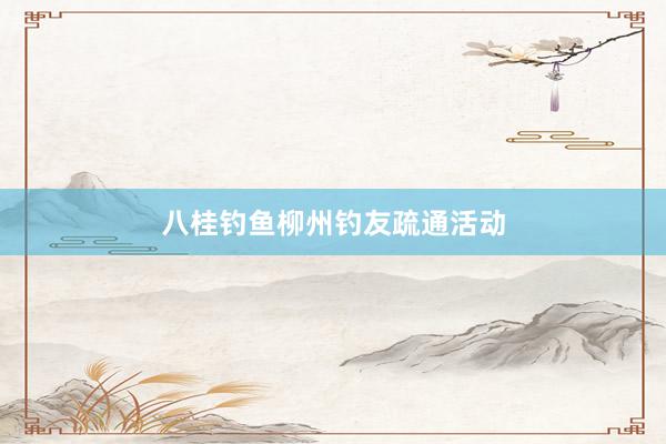 八桂钓鱼柳州钓友疏通活动
